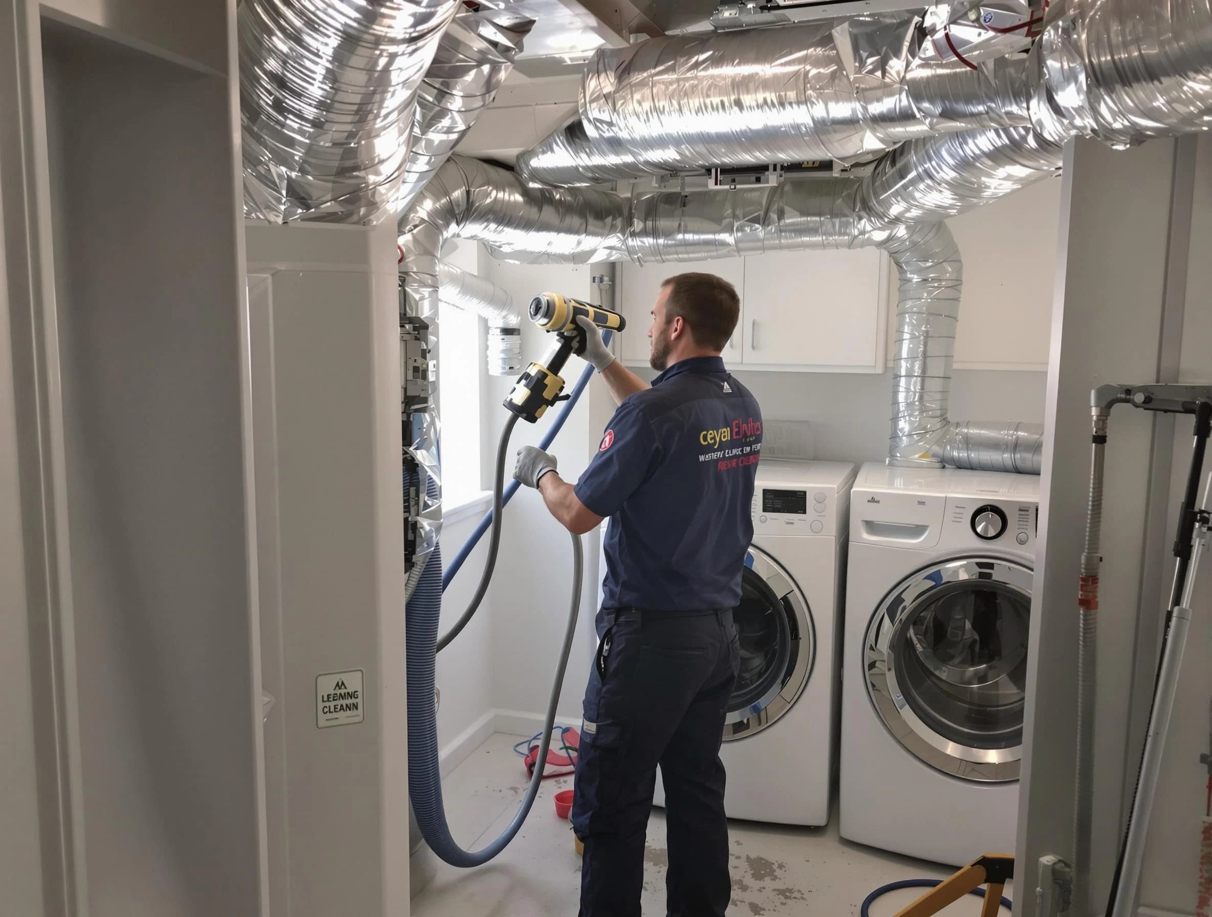Andover Dryer Vent Cleaning specialist using advanced equipment for thorough duct cleaning in Andover